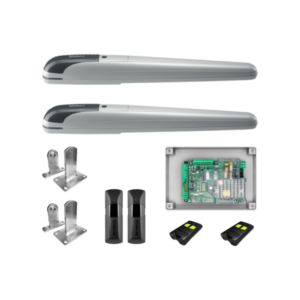 AAP B-BOB5024KIT-2 Grey Edition 24VDC Double Swing Gate Automation Kit - Includes 2 * B-BOB5024 Actuator Arms + 2 * B-BSR50 Mounting Brackets + 1 * B-TRUST24 Gate Controller + 1 * B-PUPILLA.T Beam-set + 2 * B-TO.GO2VA 2-Button Remotes