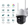 TP-Link VIGI C540-W EasyCam Series 4MP AI Smart-Dual-Light (30m IR + 30m White-Light) Full-Colour Wireless IP Weatherproof PT (Pan + Tilt) Auto-Tracking Camera with 4mm Fixed Lens - 2-Way Audio + Active-Deterrence