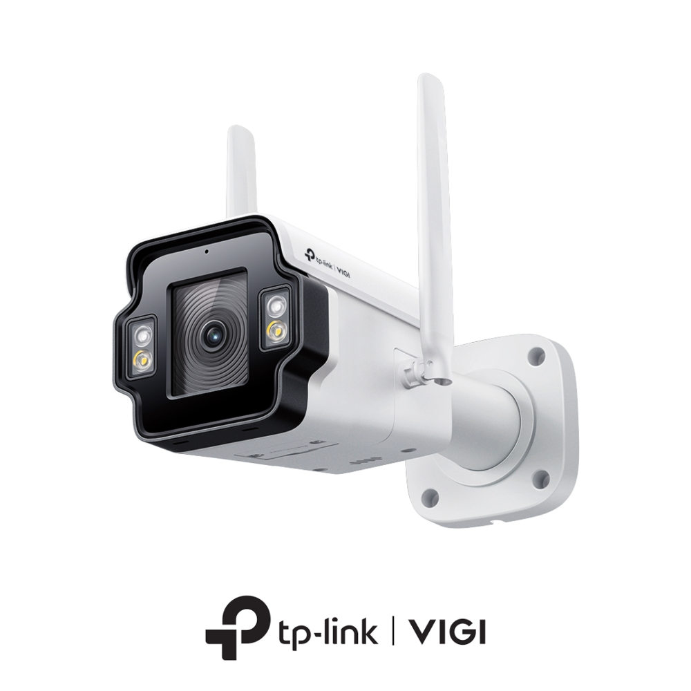 TP-Link VIGI InSight S345-4G LTE Active-Deterrence AI H265 4MP IP Smart-Dual-Light (50m IR + 30m White-Light) Full-Color 120dB True-WDR Weatherproof Bullet Camera with 4mm Fixed Lens - 2-Way Audio (Built-in Mic + Speaker)