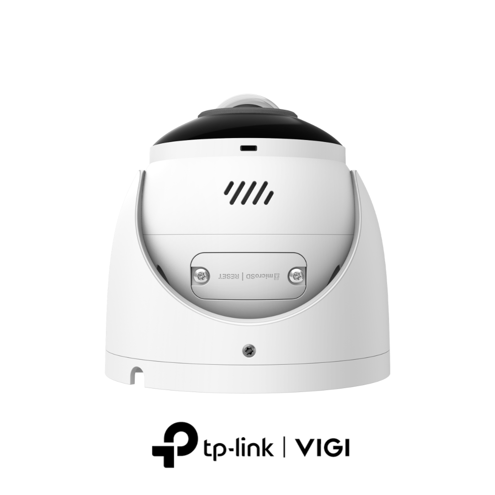 TP-Link Vigi InSight S485PI H265 4K 8MP Active-Deterrence AI PoE IP IR (Up to 20m) 120dB True-WDR Weatherproof Eyeball Turret Camera with 180° Panoramic View - Red & Blue Warning Lights - 2-Way Audio