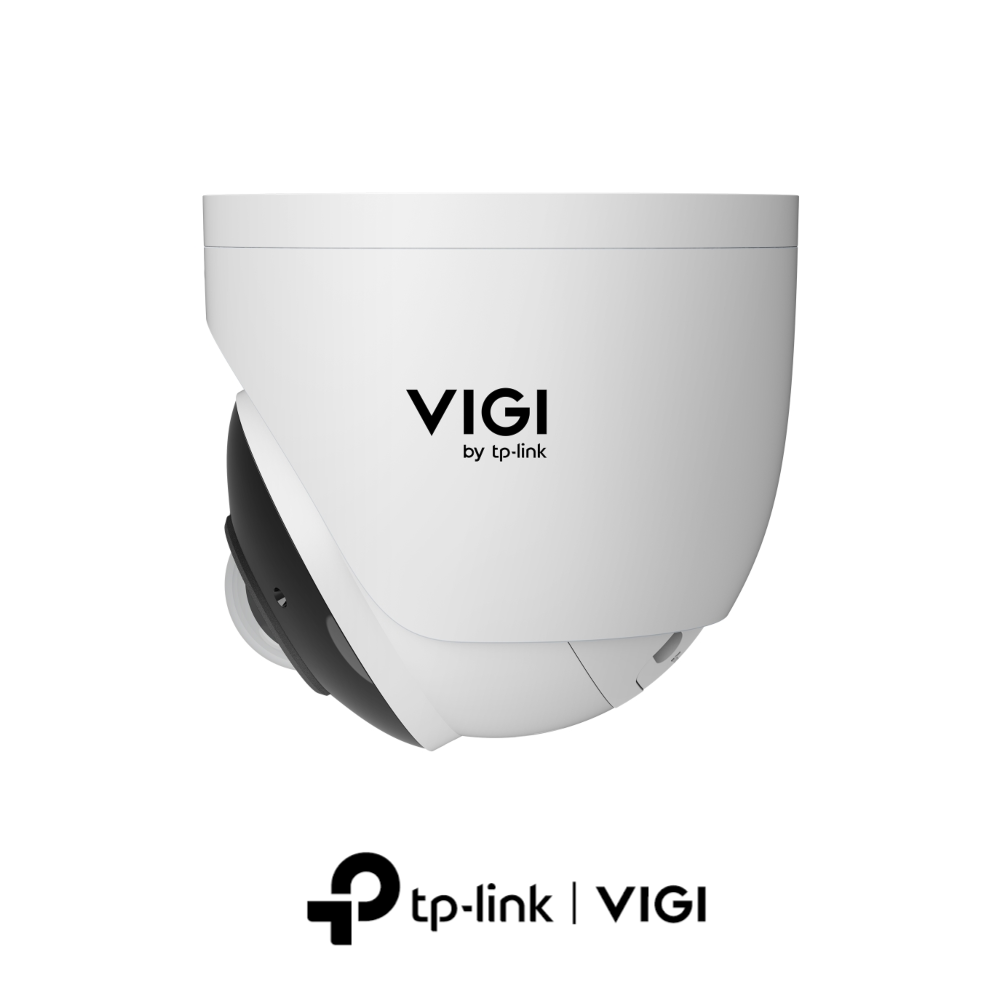TP-Link Vigi InSight S485PI H265 4K 8MP Active-Deterrence AI PoE IP IR (Up to 20m) 120dB True-WDR Weatherproof Eyeball Turret Camera with 180° Panoramic View - Red & Blue Warning Lights - 2-Way Audio
