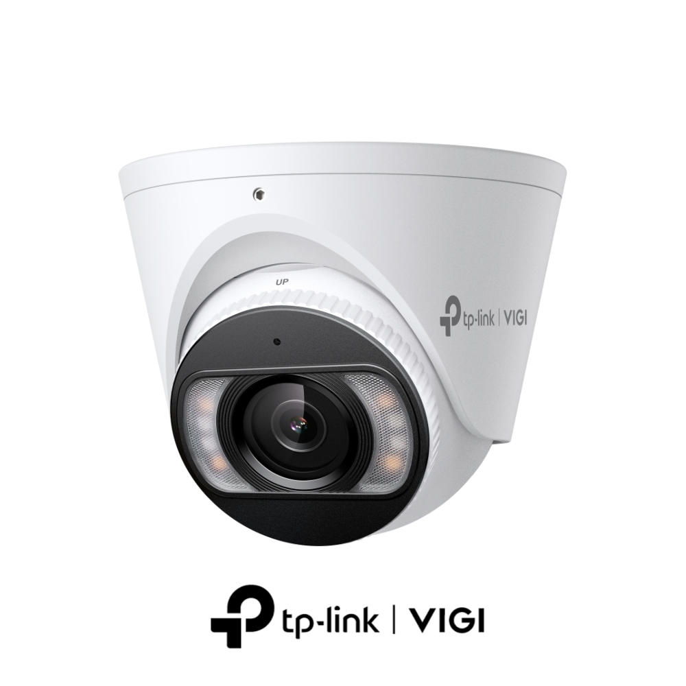 TP-Link VIGI InSight S485 2.8MM Active-Deterrence AI H265 4K 8MP PoE IP Smart-Dual-Light (30m IR + 30m White-Light) Full-Colour 120dB True-WDR Weatherproof Eyeball Turret Camera with 2.8mm Fixed Lens - 2-Way Audio
