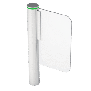 ZKTeco SBT3000S-S-800 Cylindrical Speed Gate Swing Barrier System - Single Cylinder with 800mm Swing Flap - SUS304 Stainless Steel Cylinder - Acrylic Swing Flap