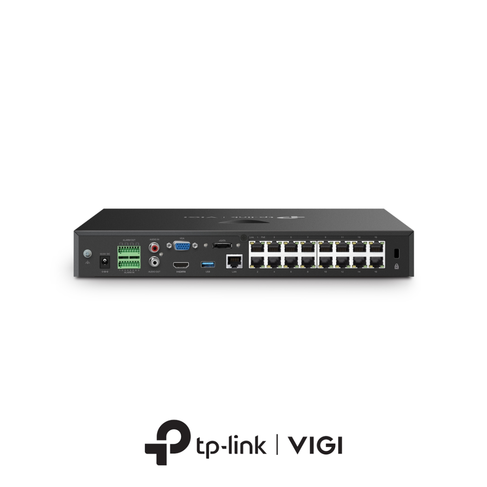 TP-Link VIGI NVR2016H-16MP 4K 1U 16-Channel 16* PoE NVR - Without HDD