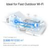 TP-Link Deco X50-Outdoor Dual-Band WiFi6 Mesh Wireless Access Point System - Weatherproof Outdoor Rated - Up to 3Gbps Speed - Dual-Band (5GHz + 2.4GHz)