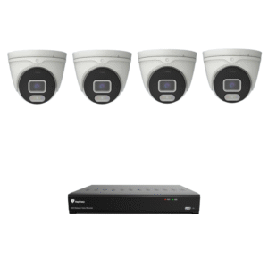 Raysharp RS5MPIPCCTVKIT2 5MP IP CCTV Kit # 2 with 1 * RS-N2104HR-PR 4-CH NVR (without HDD) + 4 * RS-CH356M4MJG-HALTF-LFW28PW 5MP All-in-One IP Turret Cameras