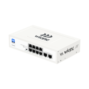 Wi-Tek WIKING WK-PS310 10-Port Unmanaged Gigabit Ethernet PoE Switch - 8* GbE PoE Ports + 2* GbE Uplink Ports - Supports 250m Extend Mode & VLAN - PoE Power Budget 76W