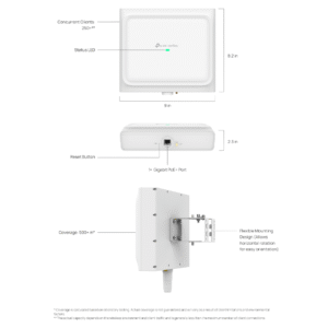 TP-Link Omada EAP650 D120-Outdoor Dual-Band (5GHz + 2.4GHz) AX3000 Indoor/Outdoor WiFi 6 Wireless Access Point - Up To 3Gbps