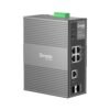 Omada Networks IES206GPP 6-Port Gigabit Ethernet Industrial Easy Managed Network Switch with 4 * GbE PoE+ Ports + 1 * Gb Combo RJ45/SFP Slot + 1 * Gb SFP Slot - 120w PoE Power Budget - 12V~57V DC Input - Solar Compatible - Fanless - Centralized Cloud Management Via Web OR Omada App