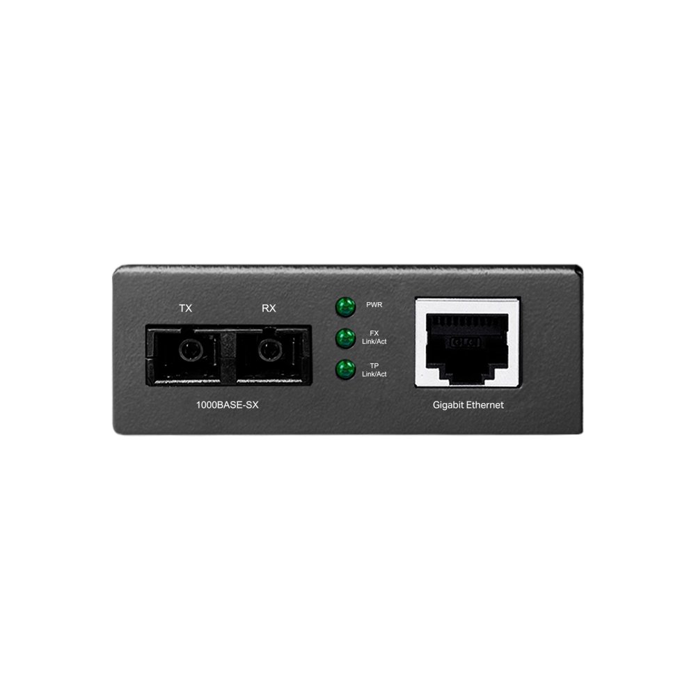 TP-Link Omada MC200CM Gigabit Multi-Mode Media Converter - Supports 2* Gigabit SC/UPS Slots - 1 * Gigabit RJ45 Ports - Fibre Distance Up To 550m