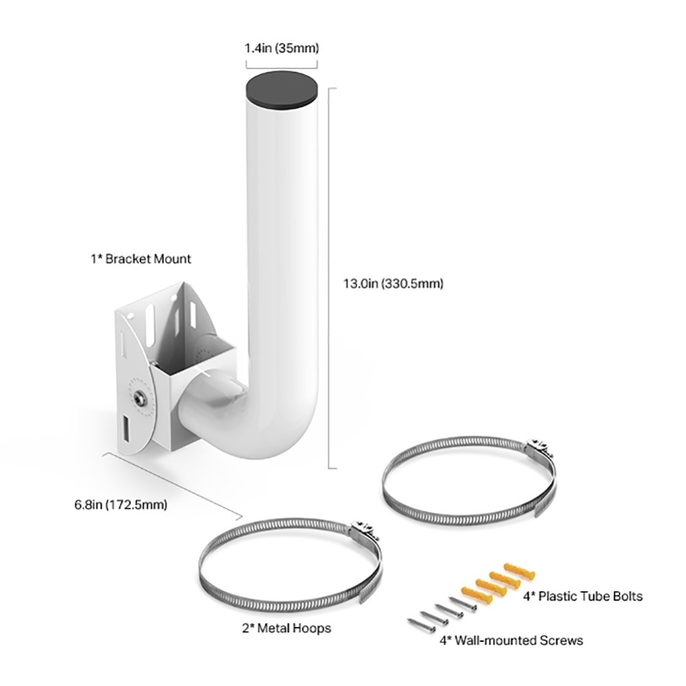TP-Link TL-APM200 Adjustable Pole-Mount / Wall-mount Bracket for Outdoor Access Points / Cameras - 35mm Diameter