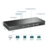 TP-Link Omada SG3428X 24-Port Gigabit L2+ Managed Network Switch with 4* 10GE SFP+ Slots - Centralized Management – Omada App