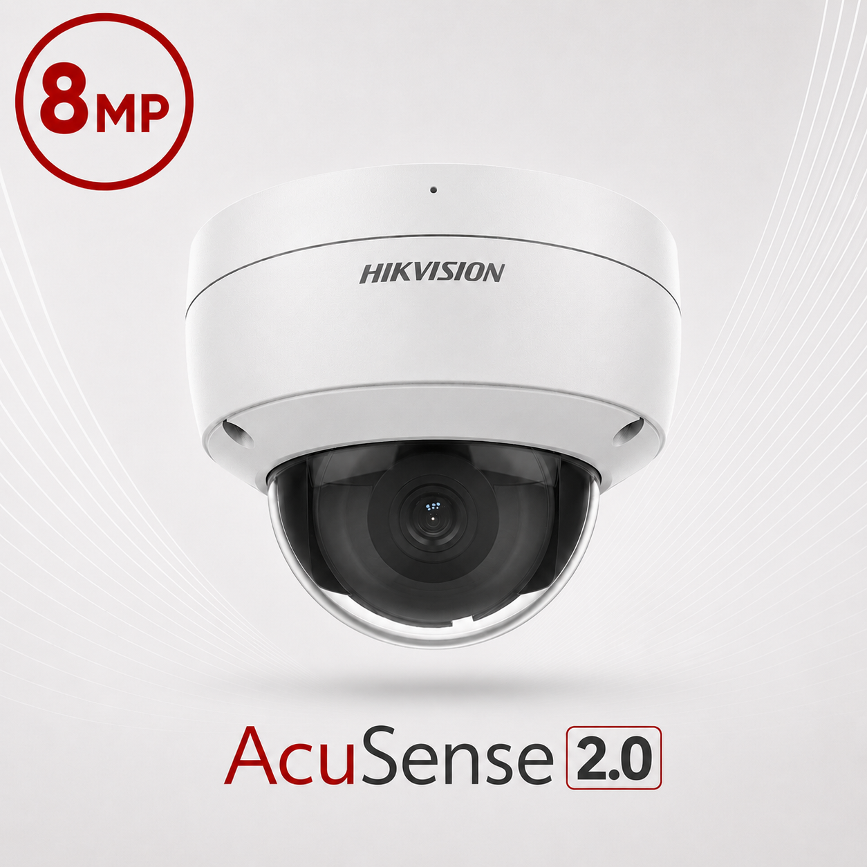 Hikvision DS-2CD2186G2-ISU-4MM AcuSense Gen 2 AI (Artificial Intelligence) Deep Learning H265 4K 8MP DarkFighter-Powered Ultra-Low-Light (0.003 Lux Colour) 120dB True-WDR Vandalproof Dome Camera with 4mm Fixed Lens (87° Horizontal Wide Angle FoV) - With Built-in Audio Mic - With Audio In/Out + Alarm In/Out Interface