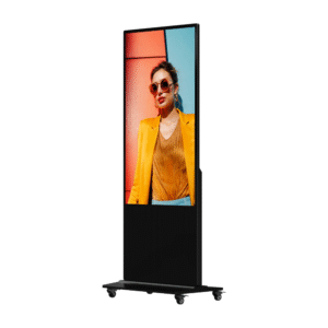 Hikvision DS-D6055UN-D/S Floor-Standing Series 55" Slim Digital Signage Display - Comes with Fixed Brackets and Wheels - Android 13 - Built-in LAN + WiFi