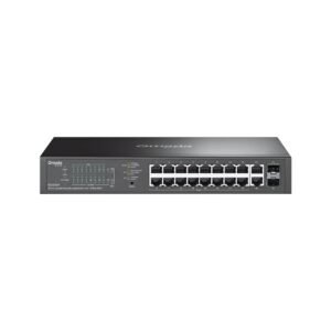 TP-Link Omada ES220GP 20-Port Gigabit Ethernet Easy Managed Fanless Network Switch with 16 * GbE PoE+ Ports + 2 * GbE LAN Ports + 2 * SFP Slots - 150w PoE Power Output - Centralized Cloud Management Via Web OR Omada App