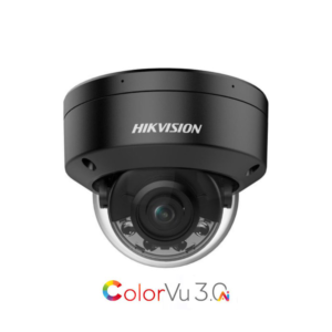 Hikvision DS-2CD2167G3-LIS2UY-BLK ColorVu 3.0 AcuSense 3.0 Deep-Learning AI (Artificial Intelligence) 6MP PoE IP Smart Hybrid Light (30m IR + 30m White-Light) 130dB True-WDR Weatherproof Vandalproof BLACK Dome Camera with 2.8mm Fixed Lens - Built-in Audio Mic - 108.8° Horizontal Field of View