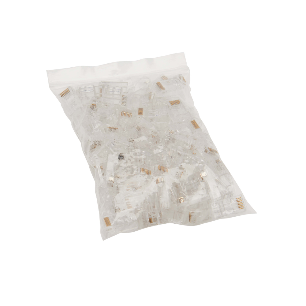 iSecure ICL-RJ45CAT6PLUGS - 2-Piece CAT6 RJ45 Plugs / Connectors - Gold Plated Contacts - Bag of 100 Plugs / Connectors
