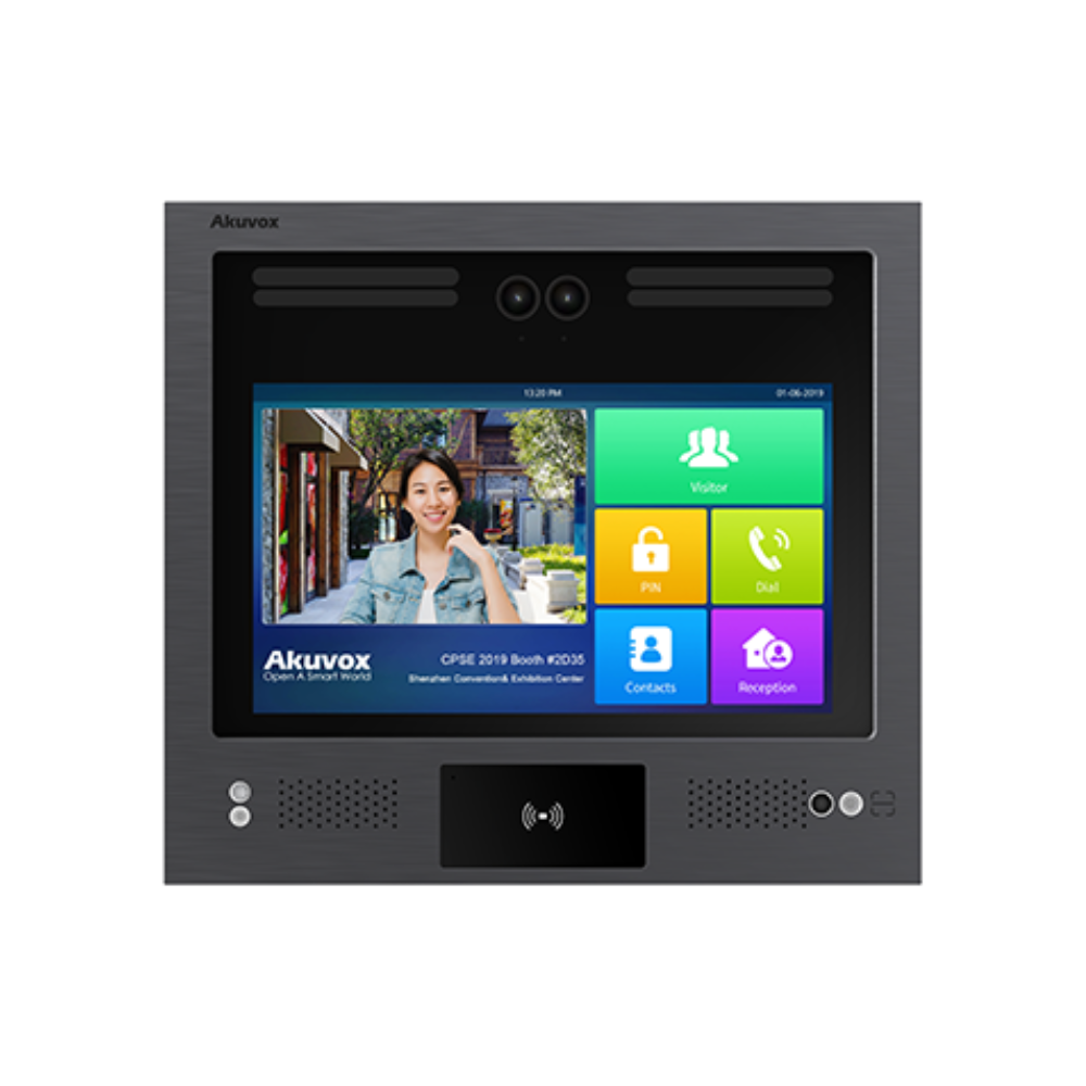 Akuvox X916S-L 4G LTE 2MP PoE IP IR H264 Outdoor Video Intercom Unit with 13" Touchscreen Panel – 4G / LTE Support - Android - Face Recognition - Complies with SIP & ONVIF – IP65 & IK08 Rated – Built-in Mifare & EM Card-Reader – Built-in QR-Code Reader - Four Relay Outputs – Supports RS485 & Wiegand