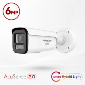 Hikvision DS-2CD3666G2HT-LIZSUY Ultra-series Deep-Learning AI (Artificial Intelligence) 6MP PoE IP Smart Hybrid Light (60m IR + 60m White-Light) 120dB True-WDR Weatherproof Bullet Camera with 2.7~13.5mm Motorized Zoom Lens - NEMA4X Anti-corrosion Coating