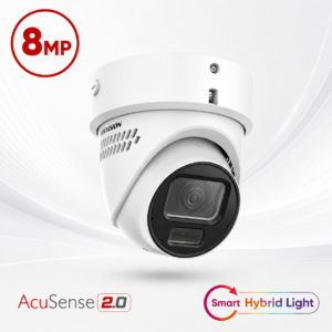 Hikvision DS-2CD3H86G2H-LIZSUY/SL Ultra-series Active-Deterrence Deep-Learning AI (Artificial Intelligence) 4K 8MP PoE IP Smart Hybrid Light (40m IR + 40m White-Light) 130dB AWDR Weatherproof Eyeball Turret Camera with 2.7~13.5mm Motorized Zoom Lens - Built-in Audio Mic + Speaker + Strobe + Siren - NEMA4X Anti-corrosion Coating