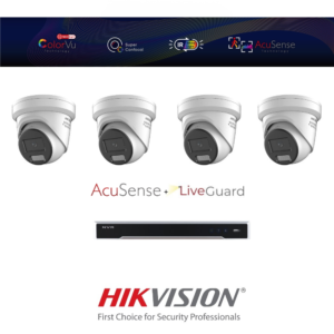 Hikvision HIK6MPCVADIPCCTVKIT2 6MP ColorVu Active-Deterrence IP CCTV Kit with 1 * DS-7608NI-M2/8P-4TB NVR + 4 * DS-2CD2367G3-LIS2UY/SL-2.8MM 6MP ColorVu 3.0 Active-Deterrence Smart Hybrid Light IP Turret Cameras