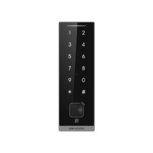 Hikvision DS-K1105EDKB-QR Pro Series Weatherproof Access Control Card Reader / QR-Code Reader - Supports RS485, Wiegand (W26/W34) & OSDP - Built-in EM & Mifare Reader & Touch Keypad - Supports Desfire - Built-in Buzzer - Built-in Blueooth