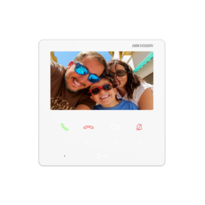 Hikvision DS-KH6110-WE1-White KH6 Series PoE IP Wireless 4.3" Touchscreen Indoor Monitor For Hikvision Intercoms - White Frame