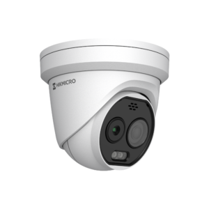 Hikvision HikMicro HM-TD1228-3/G1/T3A HeatPro Series Thermal & Optical Bi-spectrum Network Turret Camera - AI Features - Deep Learning - 256 x 192 Thermal Resolution + 5MP Optical Resolution - 3.6mm Thermal Fixed Lens + 4.3mm Optical Fixed Lens - 30m IR + 30m White Light Range - Strobe + Siren - Audio & Alarm Input / Output