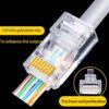 iSecure ICL-RJ45CAT6PSPLUGS-50 - 1-Piece CAT6 Passthrough RJ45 Plugs / Connectors - Gold Plated Contacts - Bag of 50 Plugs / Connectors