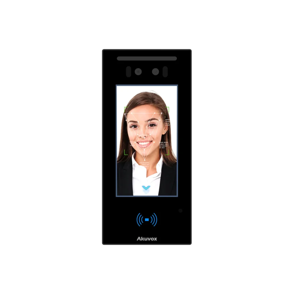 Akuvox A05C IP65-Rated Weatherproof PoE IP Standalone Face-Recognition SmartAccess Access Control Terminal - 5" Touchscreen Display - 2MP Dual-Lens Camera - Supports Bluetooth - Built-in Mifare Card-Reader