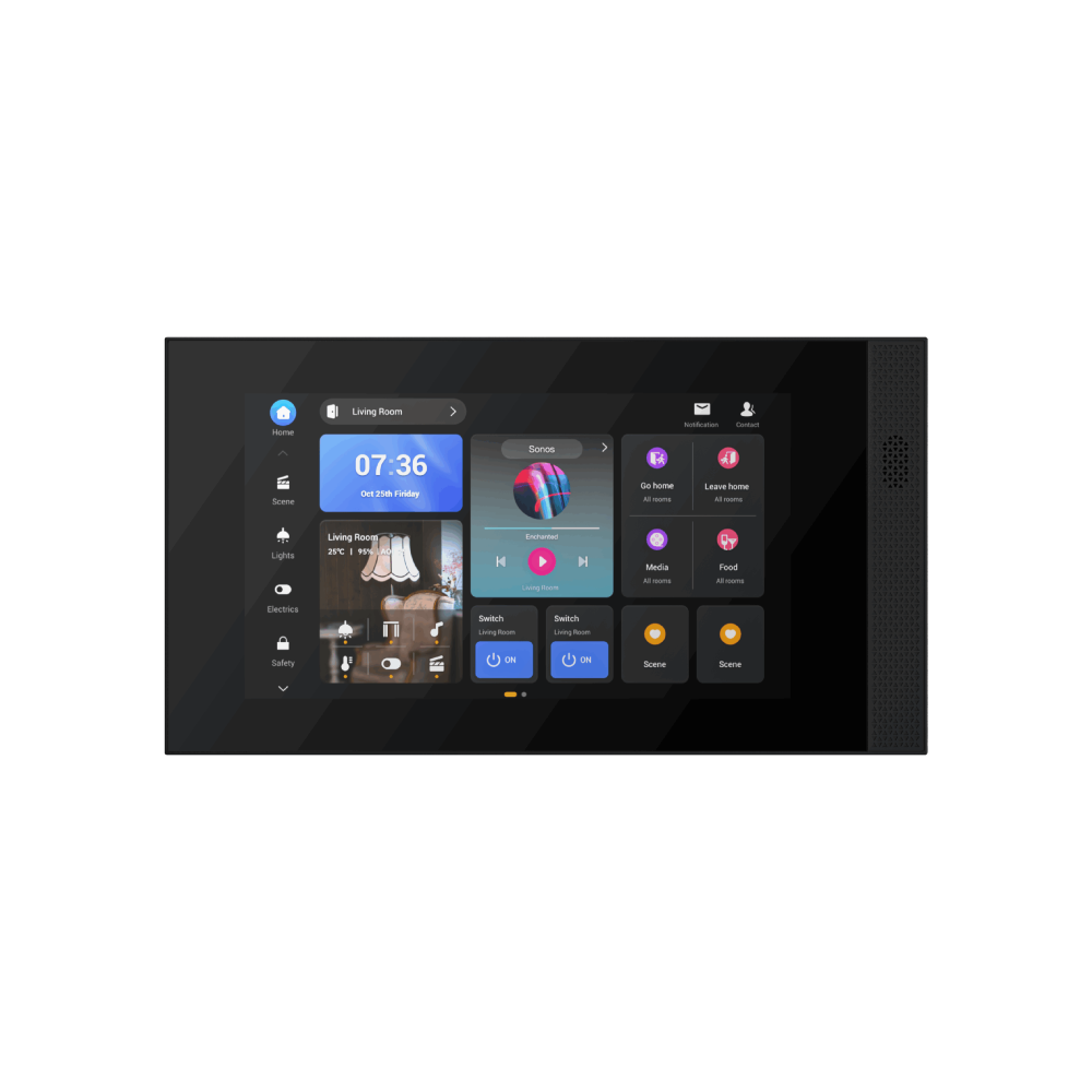Akubela HyPanel Elite 7 PG42 Linux-Based Smart Home Control Panel - 802.3af PoE or 12VDC Powered - 7" Touchscreen - ZigBee & WiFi - Supports RS485 with 8 * Digital Input Channels & 1 * Relay