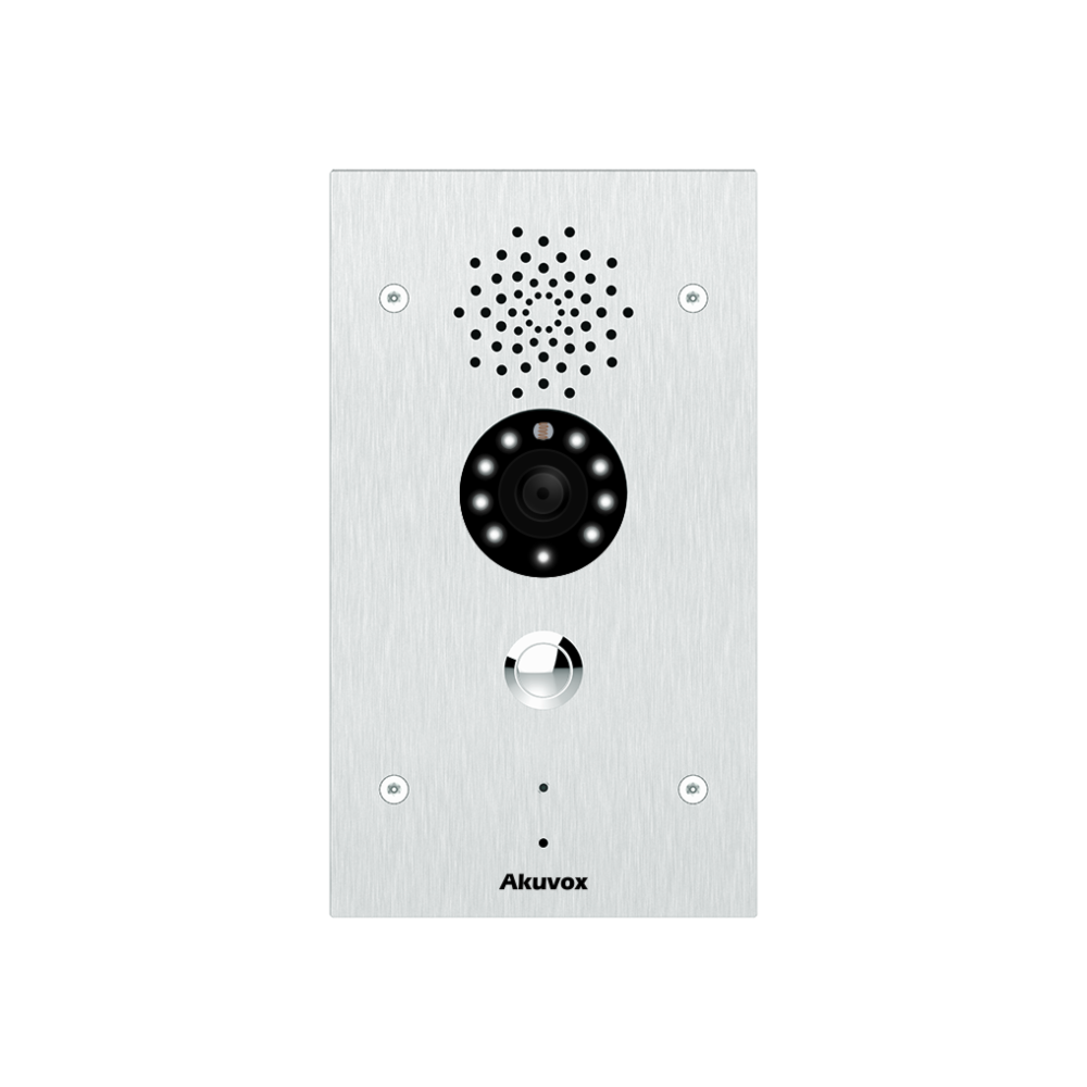 Akuvox E21V Vandal-Resistant Stainless Steel (316L) Emergency / Panic SIP Video Intercom Station - PoE IP - 2MP Camera - Recess-Mount / Flush-Mount / In-Wall-Mount