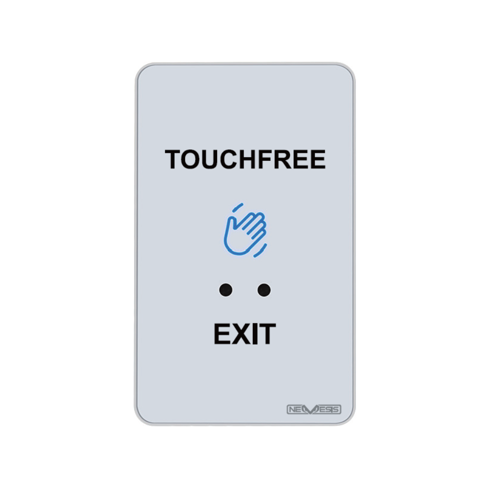 Nemesis EVAQEX00P-TFWHT/PL IP68-Rated Weatherproof ABS Plastic "Touchfree Exit" SPDT Touchless Exit Button / Switch for Access Control