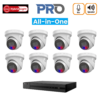HiLook HLPROAIO6MPIPCCTVKIT5 6MP All-In-One IP CCTV Kit with -> 1 * NVR-216MH-K/16P AI NVR (without HDD) + 8 * IPC-T269H-MU/SL-2.8MM All-In-One 6MP IP Turret Cameras - Works With Hik-connect App