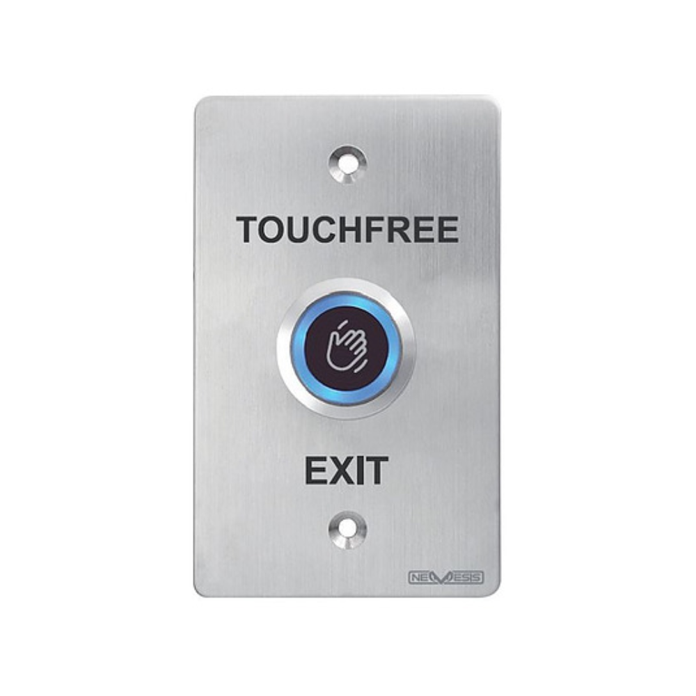 Nemesis EVAQEX00M-TFSIL/SS IP68-Rated Weatherproof Stainless Steel "Touchfree Exit" SPDT Touchless Exit Button / Switch for Access Control