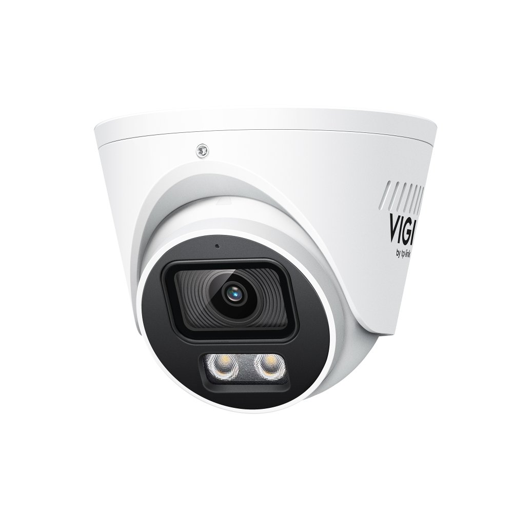 TP-Link VIGI InSight S445S 2.8MM ColorPro 2.0 Active-Deterrence AI H265 4MP PoE IP Smart-Dual-Light (30m IR + 30m White-Light) Ultra-Low-Light Full-Colour 120dB True-WDR Weatherproof Eyeball Turret Camera with 2.8mm Fixed Lens - 2-Way Audio