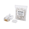 iSecure ICL-RJ45CAT6PLUGS-50 - 2-Piece CAT6 RJ45 Plugs / Connectors - Gold Plated Contacts - Bag of 50 Plugs / Connectors