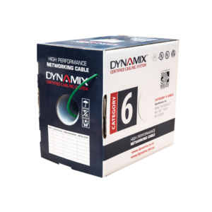 Dynamix C-C6-SLDGREEN 305m CAT6 Green UTP SOLID Cable Roll, 250MHz, 23AWG x 4P, PVC CM UL Rated Jacket. Supplied on Plastic Reel in Box