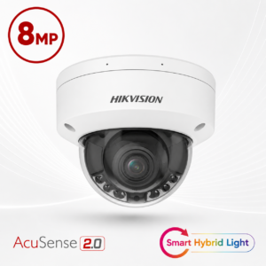 Hikvision DS-2CD2787G2HT-LIZS AcuSense ColorVu H265 4K 8MP PoE IP Smart-Hybrid-Light (40m IR + 40m White-Light) Low-Light 130dB True-WDR IP67-Rated Weatherproof Vandalproof Dome Camera with 2.8~12mm Motorized Zoom Lens - Alarm & Audio Inputs / Outputs