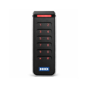 HID Global 20KNKS-02-000000 Signo Access Control Keypad Multi-Tech (Seos / iClASS SE / iClASS SR / iClASS / MIfae Desfire EV1/EV2 (SIO) / Mifare Classic) Reader - Weatherproof - & Tamper-proof - Slimline - Mullion Style - Black Bezel - Integred Keypad - Secure Mobile ID via NFC / Bluetooth - Supports OSDP (Open Supervised Device Protocol)