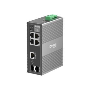 Omada Networks IES206G 6-Port Gigabit Ethernet Industrial Easy Managed Network Switch with 4 * GbE Ports + 1 * Gb Combo RJ45/SFP Slot + 1 * Gb SFP Slot - 9.6V~60V DC Input - Solar Compatible - Fanless - Centralized Cloud Management Via Web OR Omada App