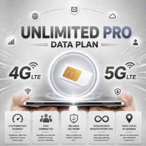 ITPLUS UNLIMITED-PRO-DATA-PLAN - Affordable Mobile Data for Business & Remote Connectivity - Nationwide New Zealand 4G/5G Coverage - Unlimited Monthly Data Allowance at Full 4G/5G Speeds* - Plan Includes An External Static IP Address
