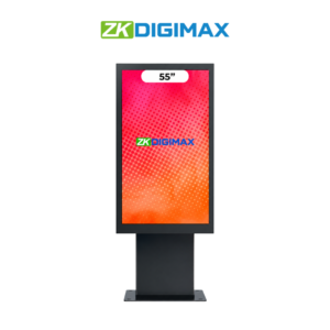 ZKDigimax DG03-B1F55 55" (55-Inch) IP65-Rated Outdoor-Rated Floor-Standing Digital Signage - 1080P Resolution - Built-in WiFi - Android 11 OS - 2500 Nits High Brightness