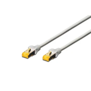 Digitus DK-1644-A-0025 CAT6A Slim S-FTP Grey Color Network Patch-lead - 0.25m Length - AWG26 - LSOH Jacket - Strain Relief Boot with Kink Protection