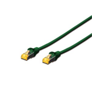 Digitus DK-1644-A-0025/G CAT6A Slim S-FTP Green Color Network Patch-lead - 0.25m Length - AWG26 - LSOH Jacket - Strain Relief Boot with Kink Protection