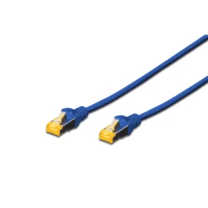Digitus DK-1644-A-005/B CAT6A Slim S-FTP Blue Color Network Patch-lead - 0.5m Length - AWG26 - LSOH Jacket - Strain Relief Boot with Kink Protection