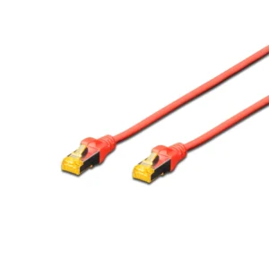 Digitus DK-1644-A-005/R CAT6A Slim S-FTP Red Color Network Patch-lead - 0.5m Length - AWG26 - LSOH Jacket - Strain Relief Boot with Kink Protection