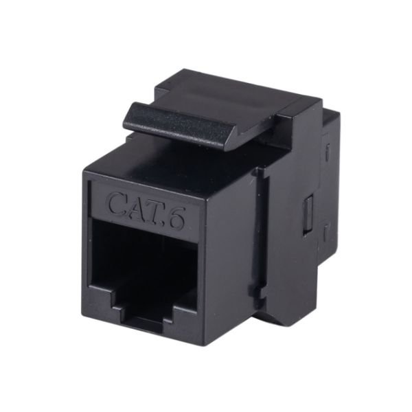 Dynamix A-RJ45-C6N CAT6 Rated RJ45 8C Joiner /Coupler -2-Way (2x RJ45 Sockets) - BlackĀ Colour