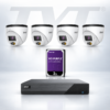 TVT TVT-2368NVR-4-KIT - Includes 1 * TD-3004H1-4P-B1-B NVR (with 2TB HDD) + 4 * TD-9524S4L-C 2MP Smart-Hybrid-Light (30m IR + 20m White-Light) Full-Colour IP Turret Cameras with Built-in Mic