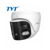 TVT TD-9585E3B-DP#D/PE/AW3 H265 4K 8MP Splicing PoE IP Active-Deterrence Smart-Dual-Light (30m IR + 20m White-Light) Full-Colour 180° Ultra-Wide-Angle Weatherproof Eyeball Turret Camera - Built-in Mic + Speaker + Strobe + Siren